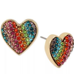 Betsey Johnson rainbow heart earrings 🌈